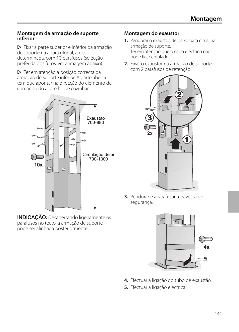 Montagem | Siemens LF959BL90 User Manual | Page 141 / 148