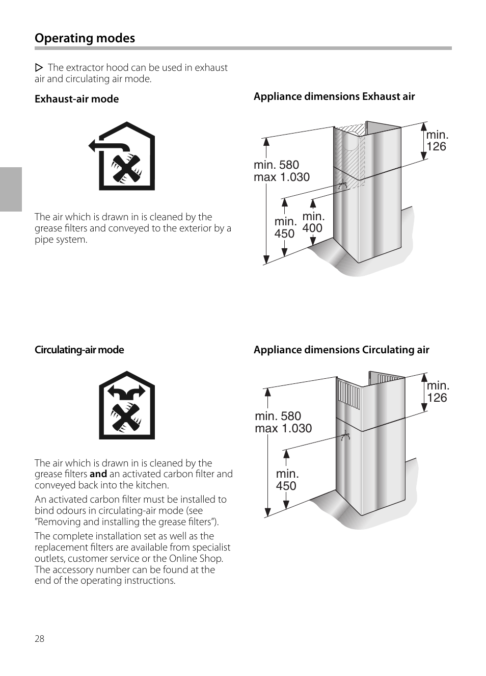 Operating modes | Siemens LF959BL90 User Manual | Page 28 / 148