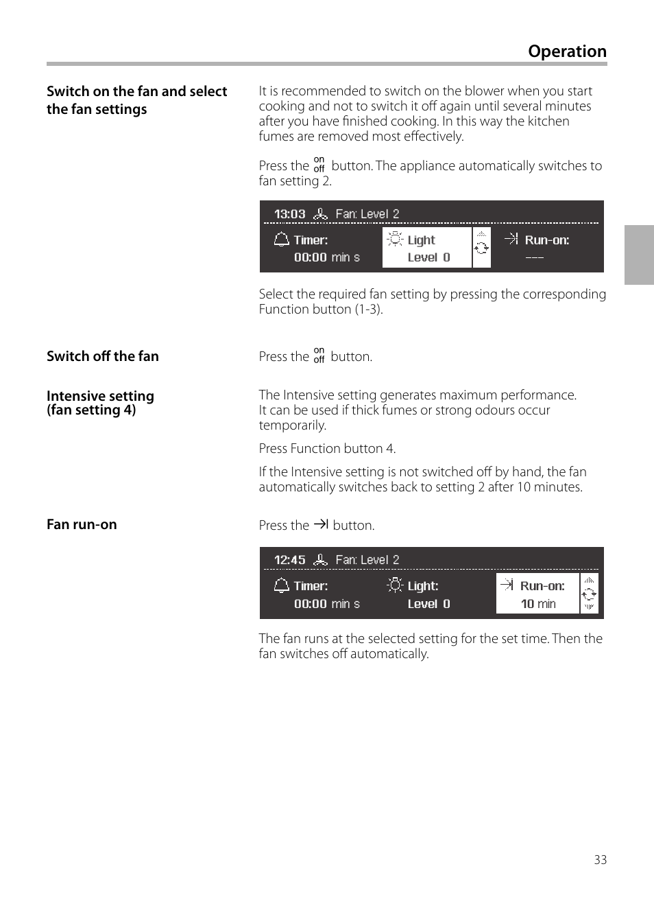 Operation | Siemens LF959BL90 User Manual | Page 33 / 148