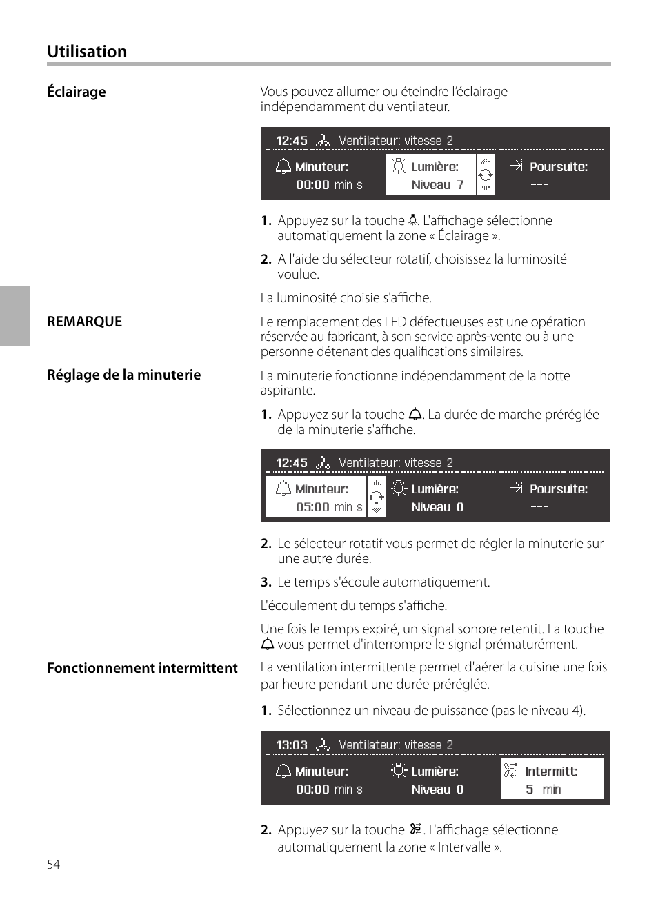 Utilisation | Siemens LF959BL90 User Manual | Page 54 / 148