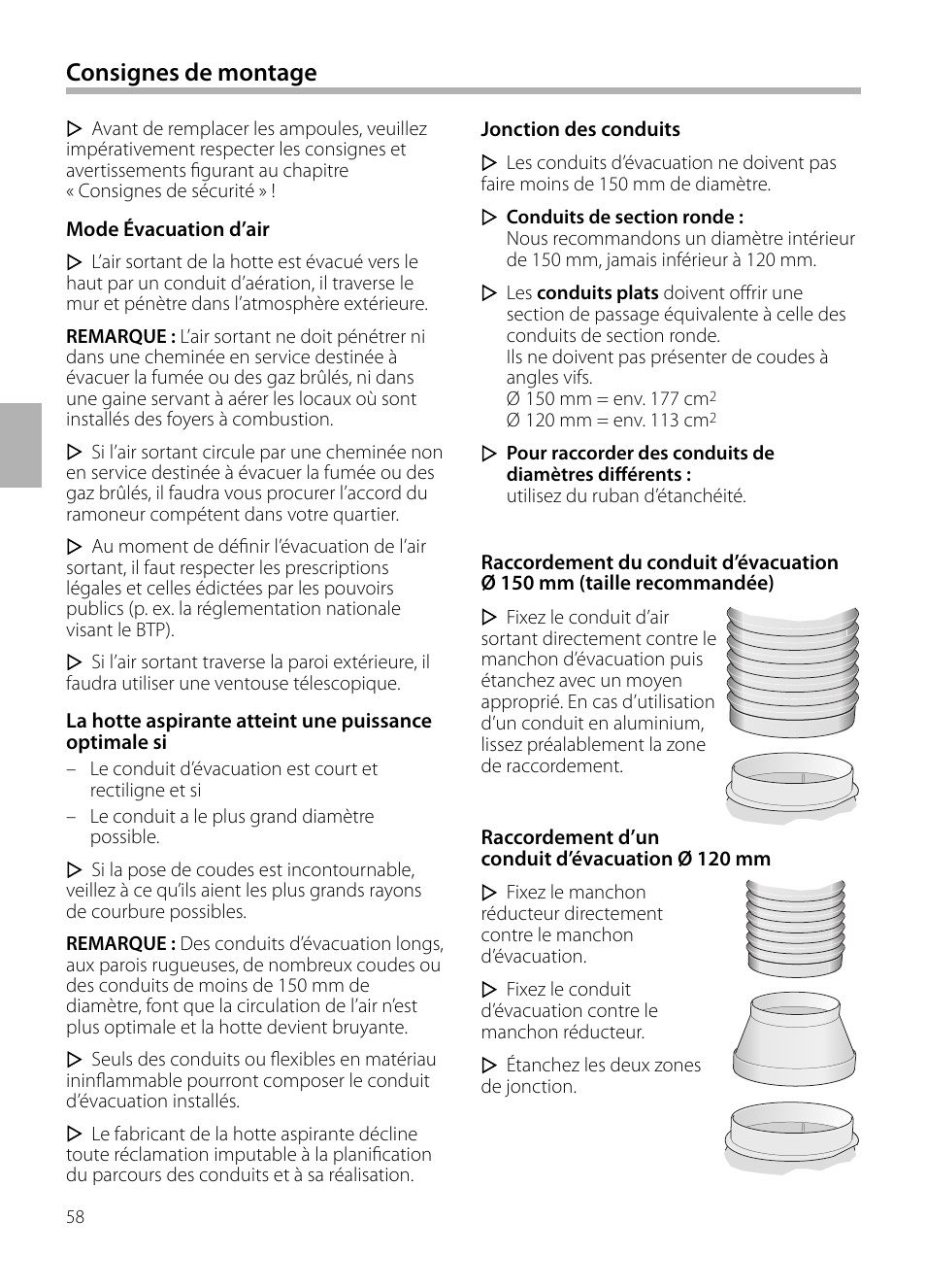 Consignes de montage | Siemens LF959BL90 User Manual | Page 58 / 148