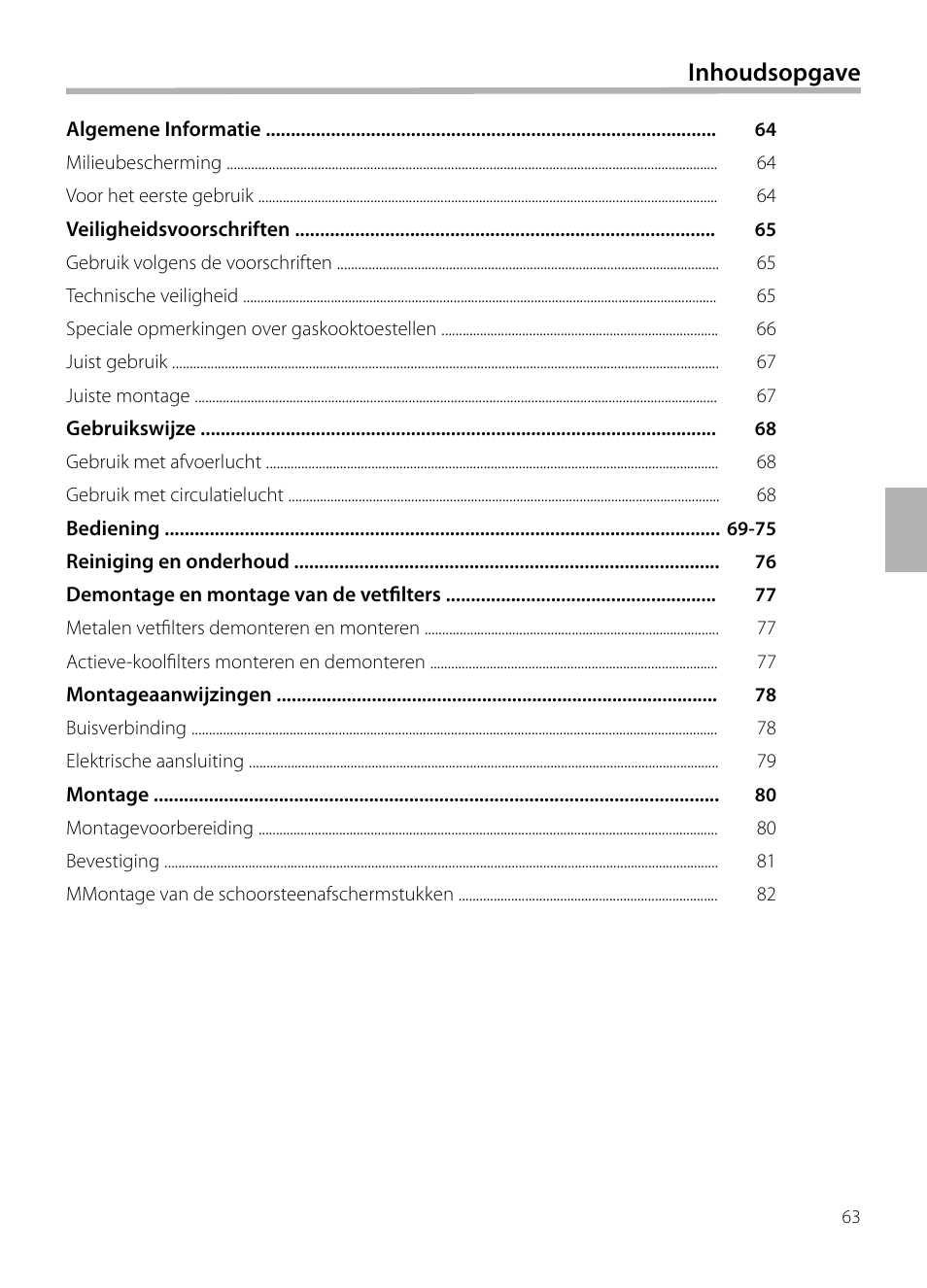 Inhoudsopgave | Siemens LF959BL90 User Manual | Page 63 / 148