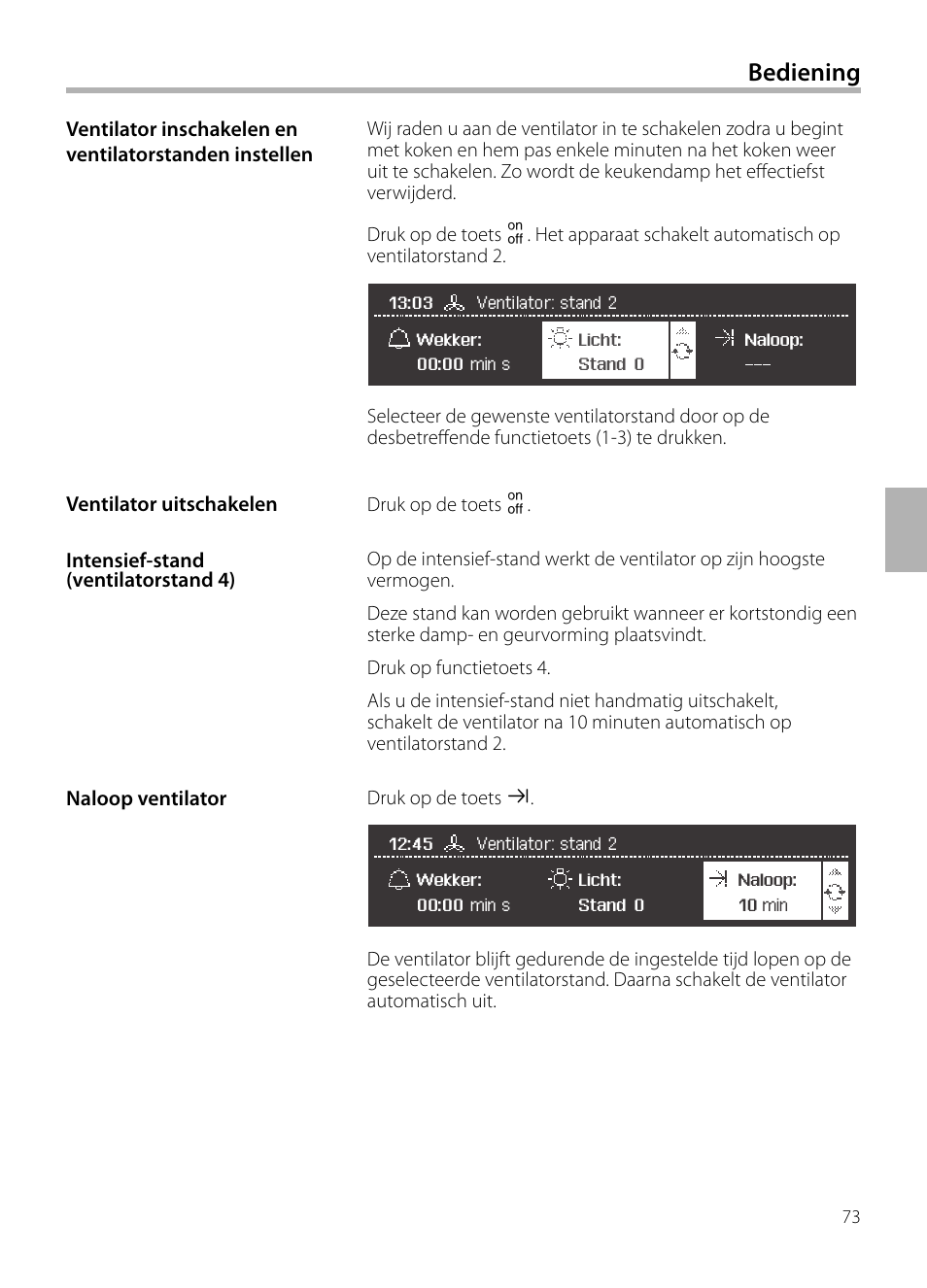 Bediening | Siemens LF959BL90 User Manual | Page 73 / 148