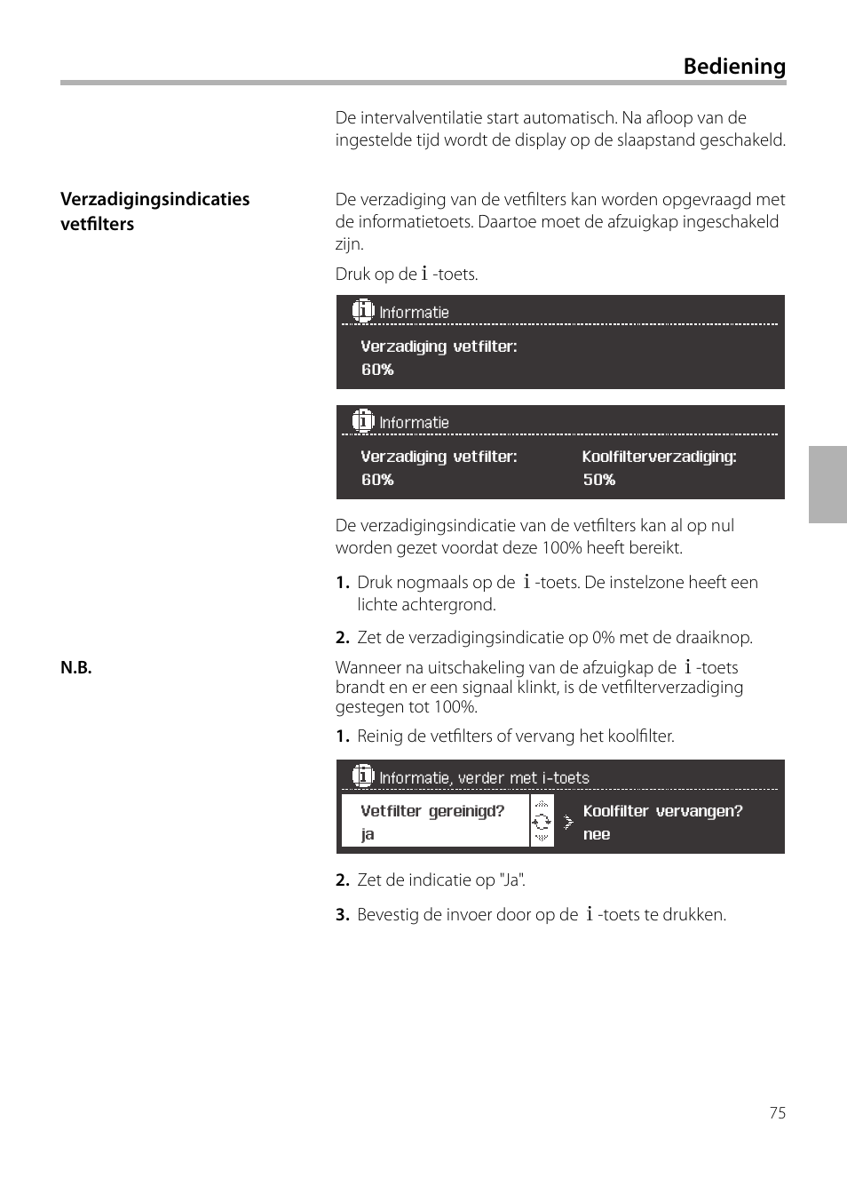 Bediening | Siemens LF959BL90 User Manual | Page 75 / 148