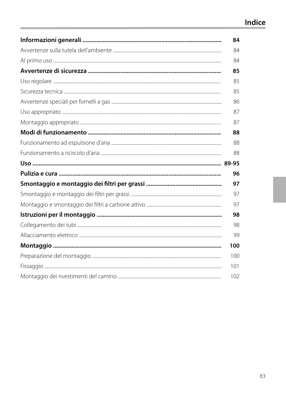 Indice | Siemens LF959BL90 User Manual | Page 83 / 148