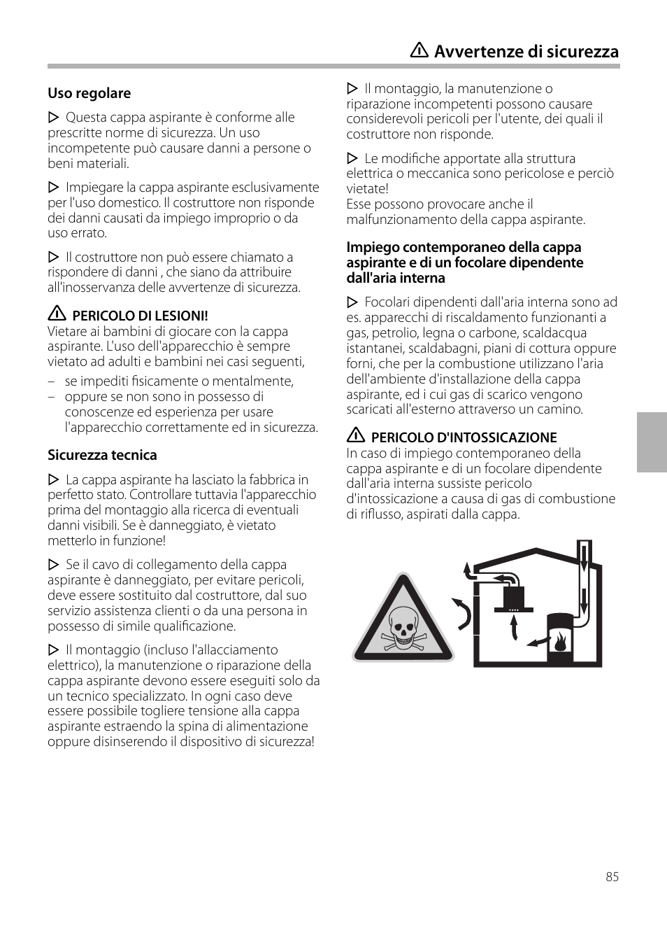 Avvertenze di sicurezza | Siemens LF959BL90 User Manual | Page 85 / 148