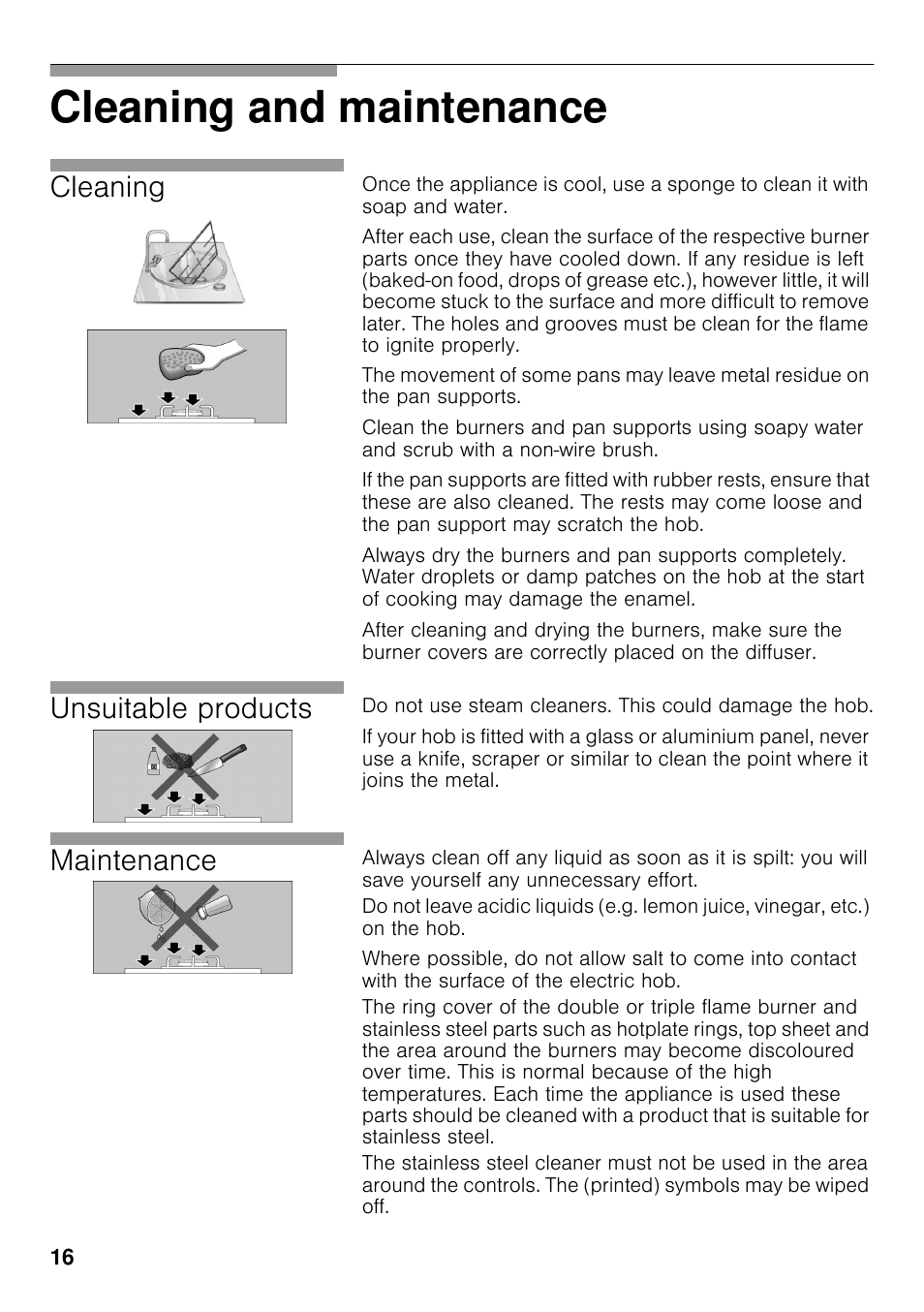 Cleaning and maintenance, Cleaning, Unsuitable products | Maintenance | Siemens EC645PB90E User Manual | Page 15 / 65