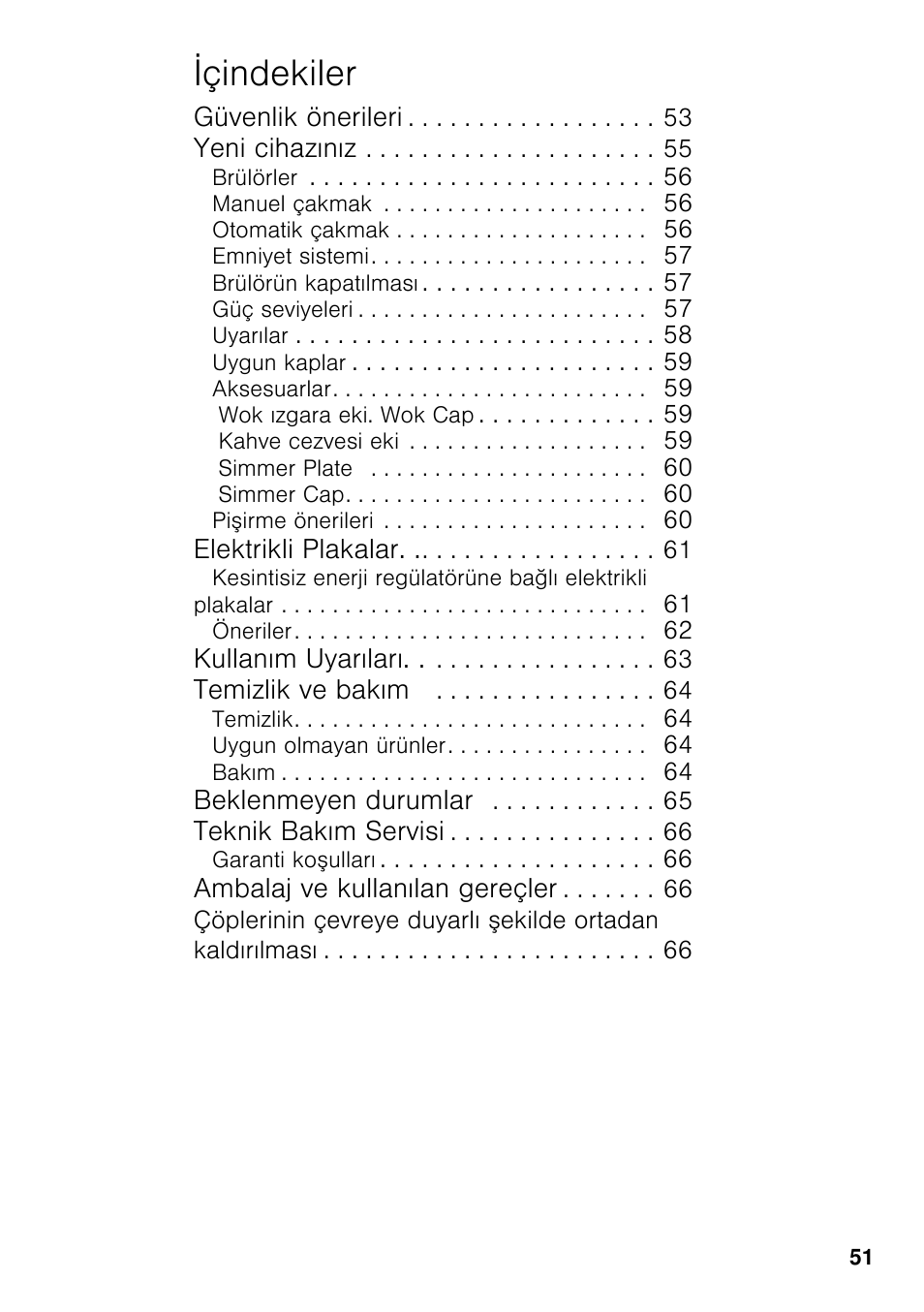 Içindekiler | Siemens EC645PB90E User Manual | Page 50 / 65