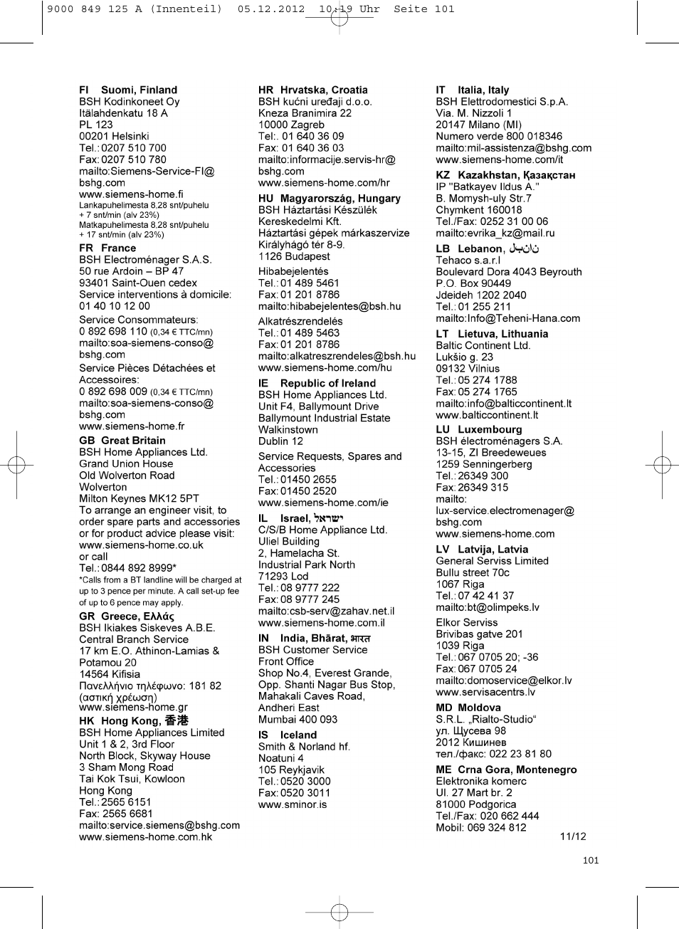 Siemens VS06G2080 User Manual | Page 101 / 117