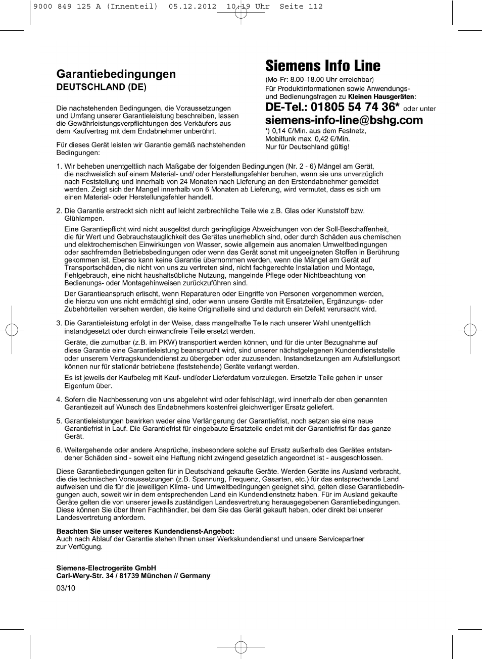 Siemens VS06G2080 User Manual | Page 110 / 117