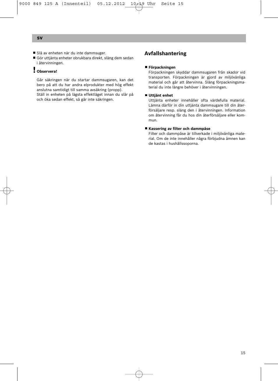 Siemens VS06G2080 User Manual | Page 16 / 117