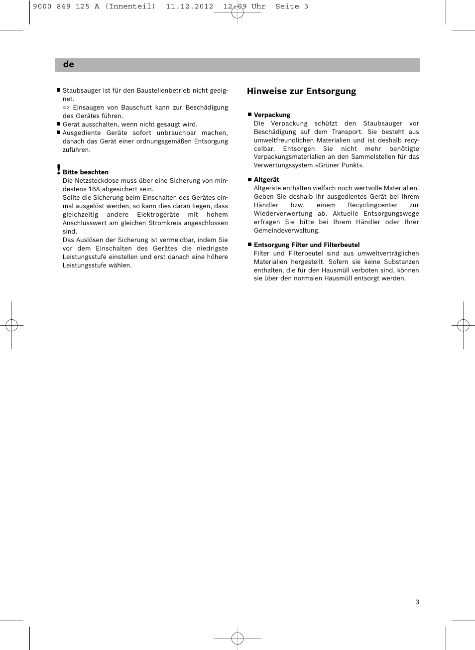 Hinweise zur entsorgung | Siemens VS06G2080 User Manual | Page 4 / 117