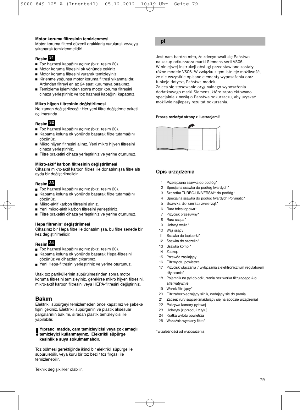 Opis urządzenia, Bak∂m | Siemens VS06G2080 User Manual | Page 80 / 117
