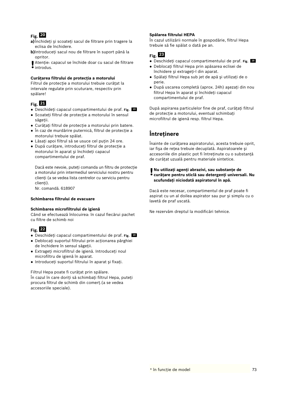 Întreţinere | Siemens VSZ5GPX2 User Manual | Page 79 / 94