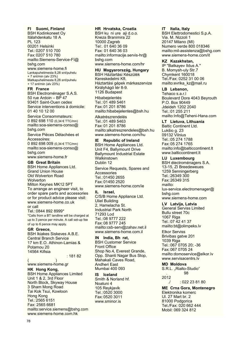 Siemens VSZ5GPX2 User Manual | Page 84 / 94