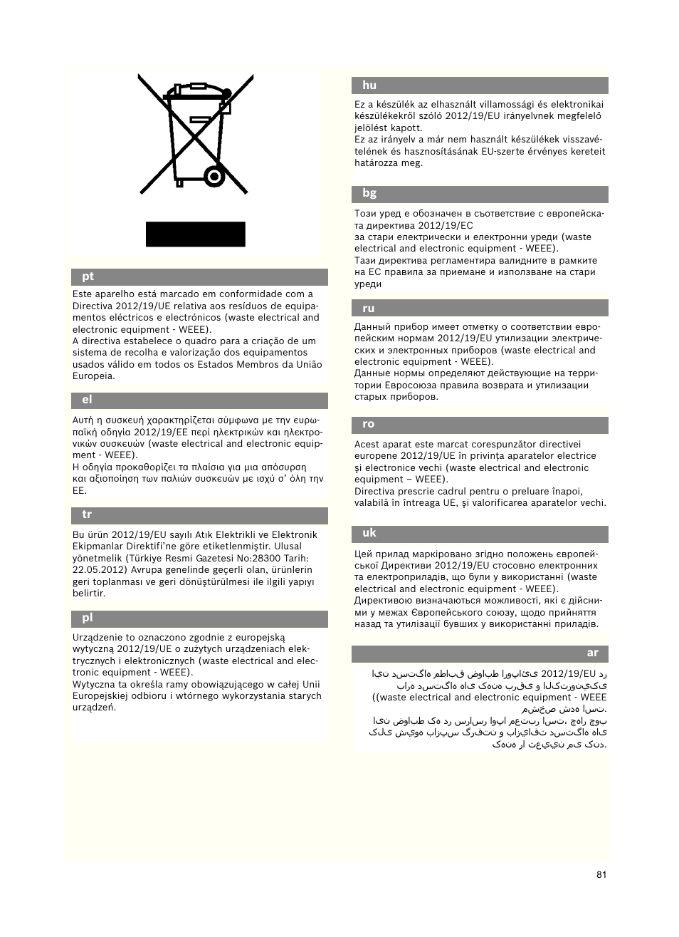 Siemens VSZ5GPX2 User Manual | Page 87 / 94