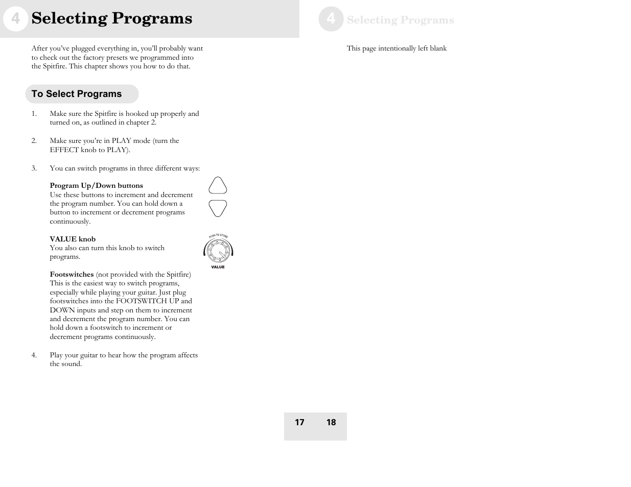 4 selecting programs | ALESIS Spitfire 60 User Manual | Page 19 / 48