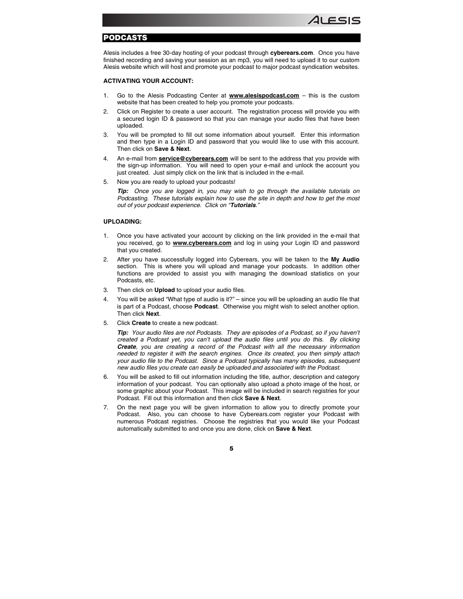 ALESIS AM3 User Manual | Page 7 / 36