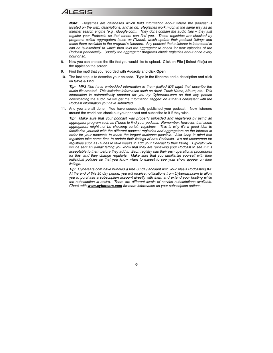 ALESIS AM3 User Manual | Page 8 / 36