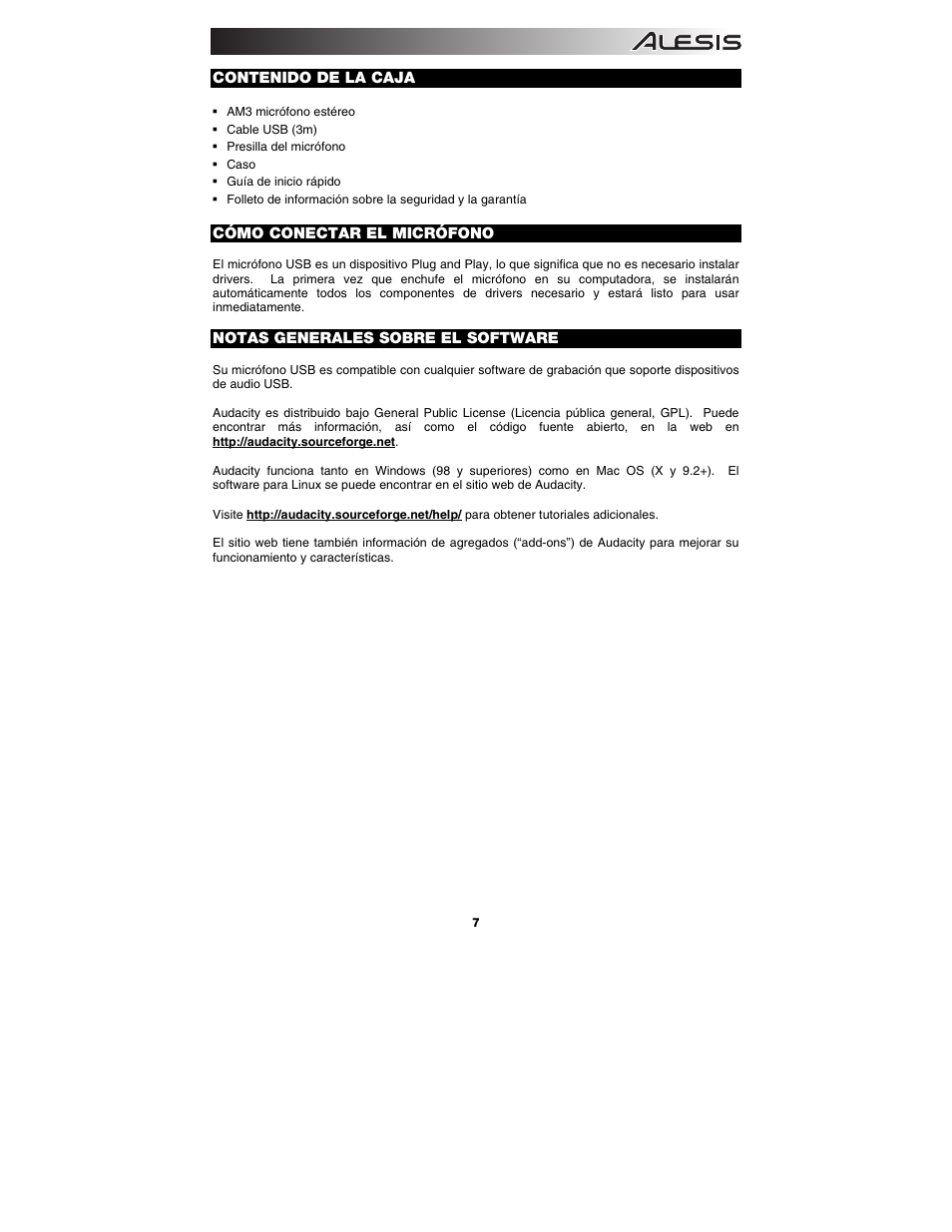 ALESIS AM3 User Manual | Page 9 / 36