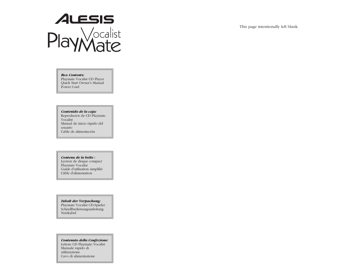 ALESIS Playmate Vocalist User Manual | 32 pages