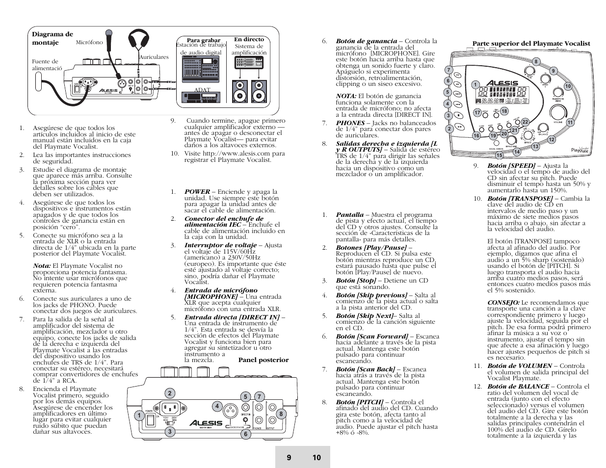 ALESIS Playmate Vocalist User Manual | Page 10 / 32