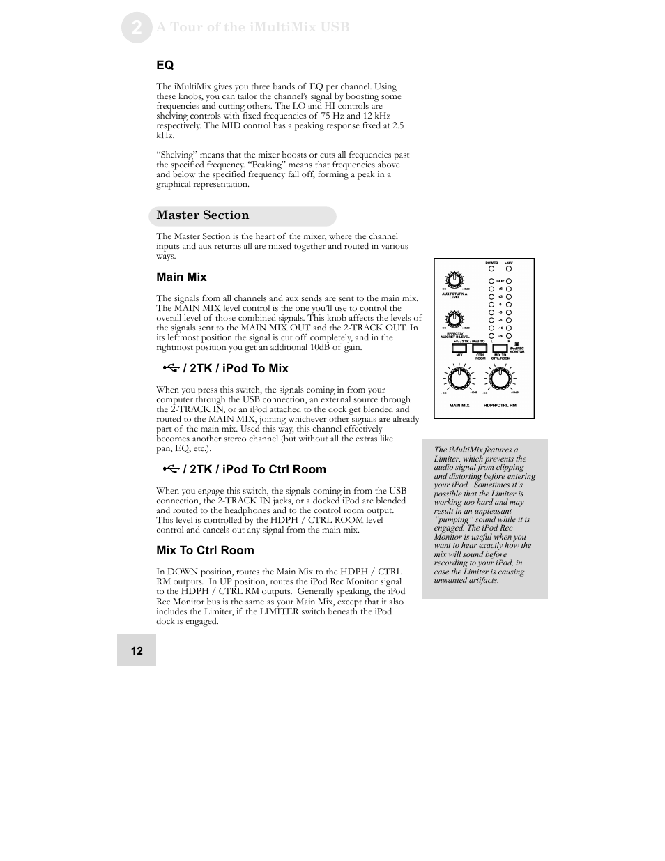 A tour of the imultimix usb | ALESIS iMultiMix 8 USB User Manual | Page 14 / 36