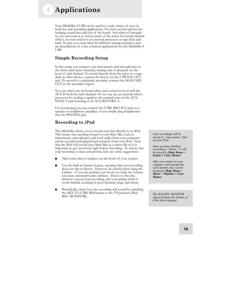 Applications | ALESIS iMultiMix 8 USB User Manual | Page 21 / 36