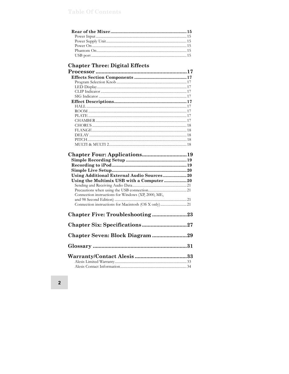 ALESIS iMultiMix 8 USB User Manual | Page 4 / 36