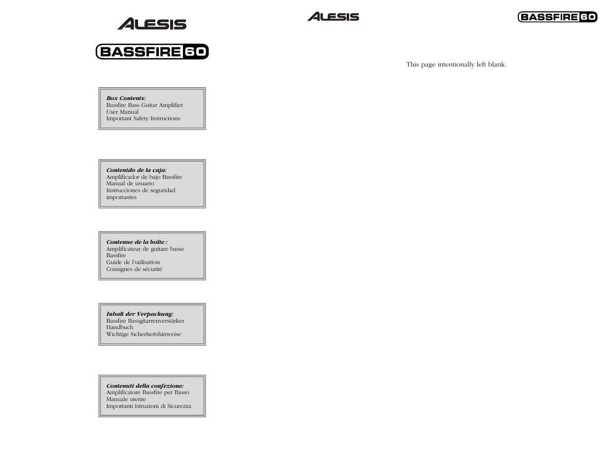 ALESIS BASSFIRE 60 User Manual | 51 pages