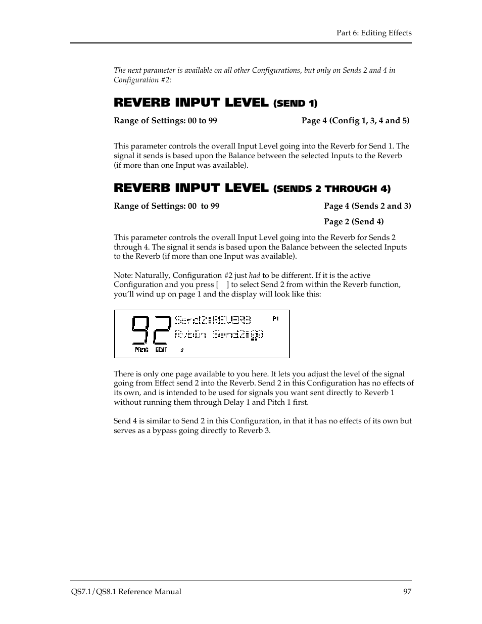 Reverb input level | ALESIS QS8.1 User Manual | Page 103 / 188