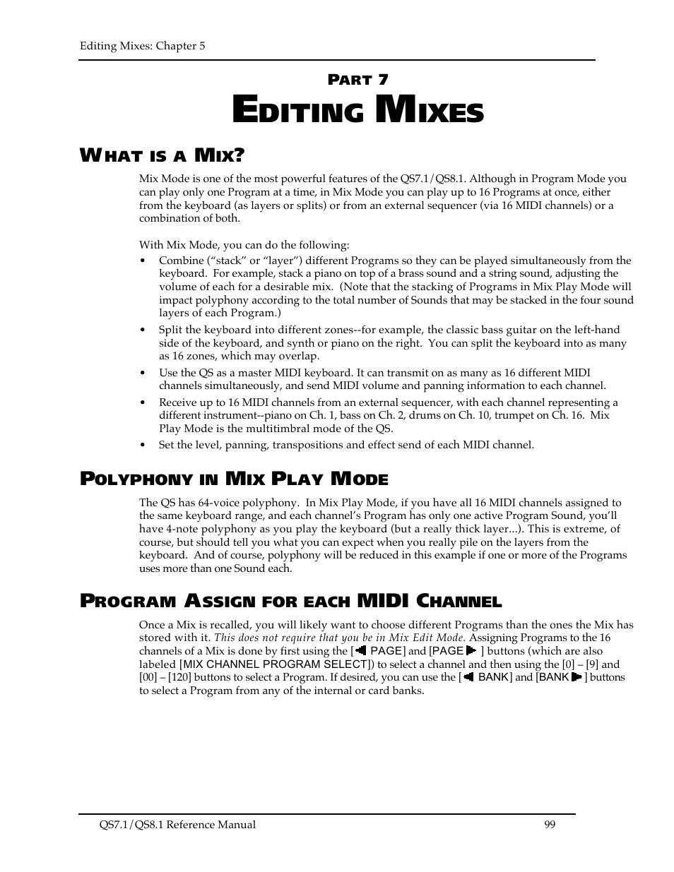 Diting, Ixes, Midi c | ALESIS QS8.1 User Manual | Page 111 / 188