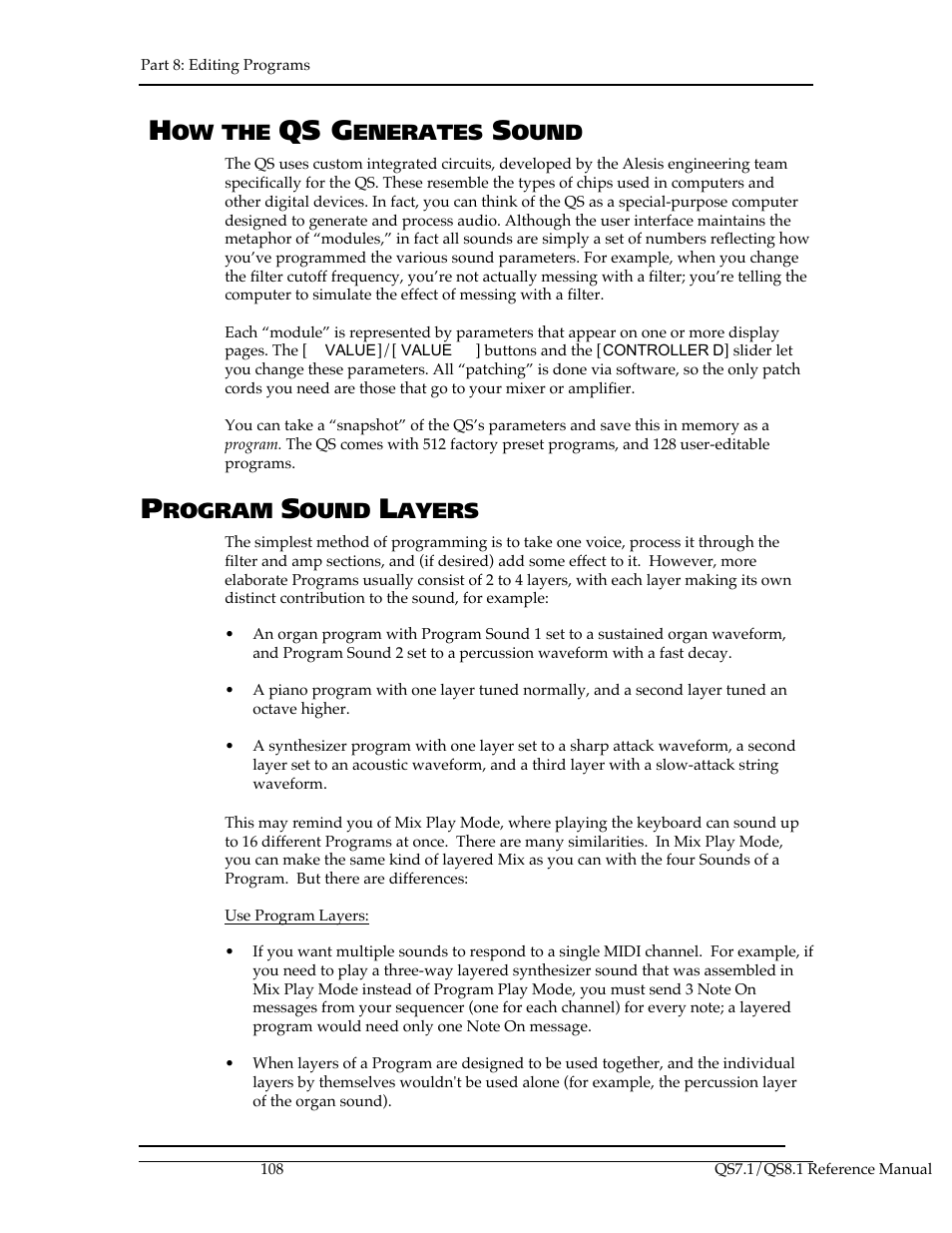Qs g | ALESIS QS8.1 User Manual | Page 120 / 188