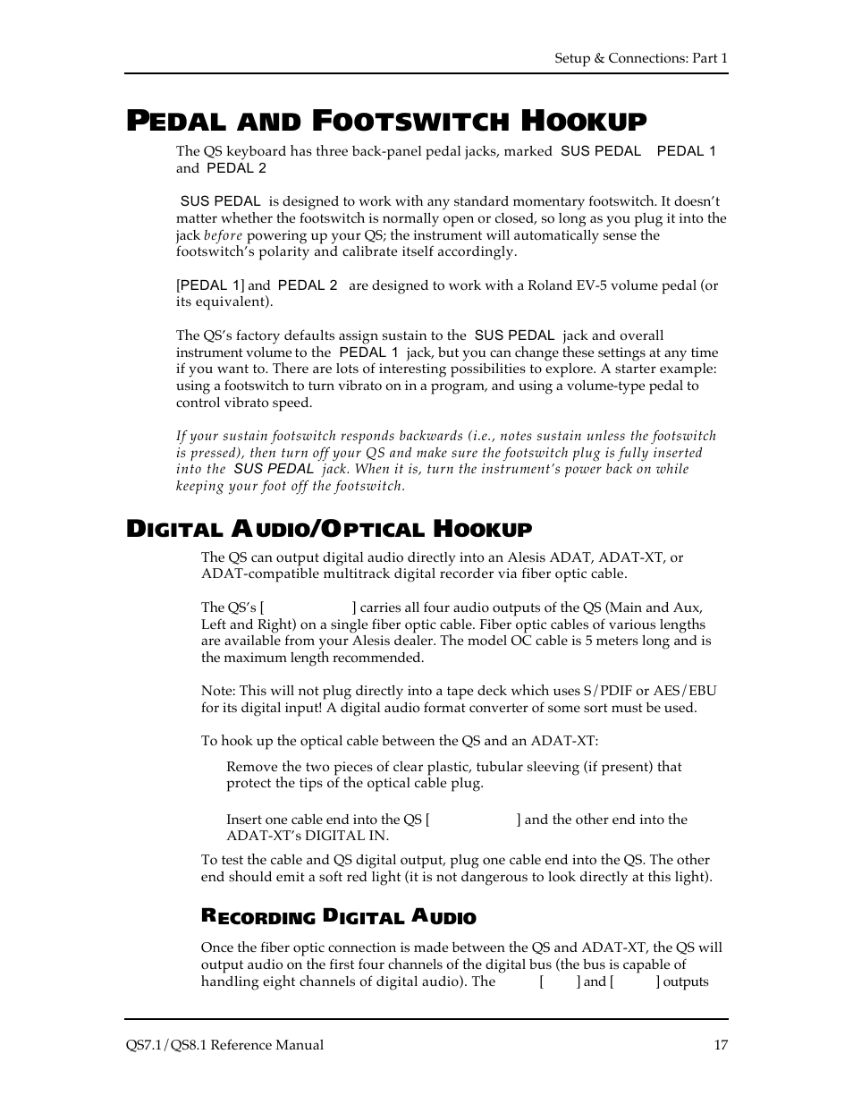Edal and, Ootswitch, Ookup | ALESIS QS8.1 User Manual | Page 17 / 188