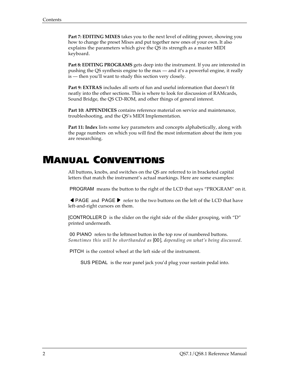 Anual, Onventions | ALESIS QS8.1 User Manual | Page 3 / 188