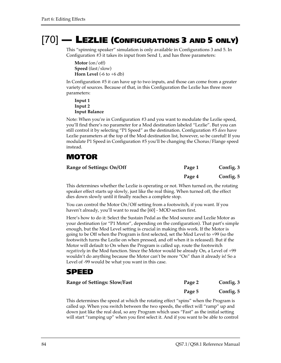 Ezlie (c, Motor, Speed | ALESIS QS8.1 User Manual | Page 90 / 188