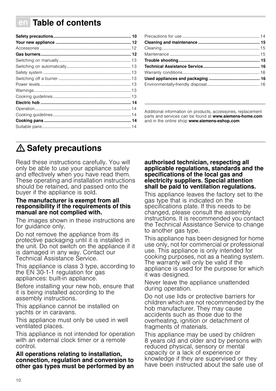 Siemens ER726RB71E User Manual | Page 10 / 59