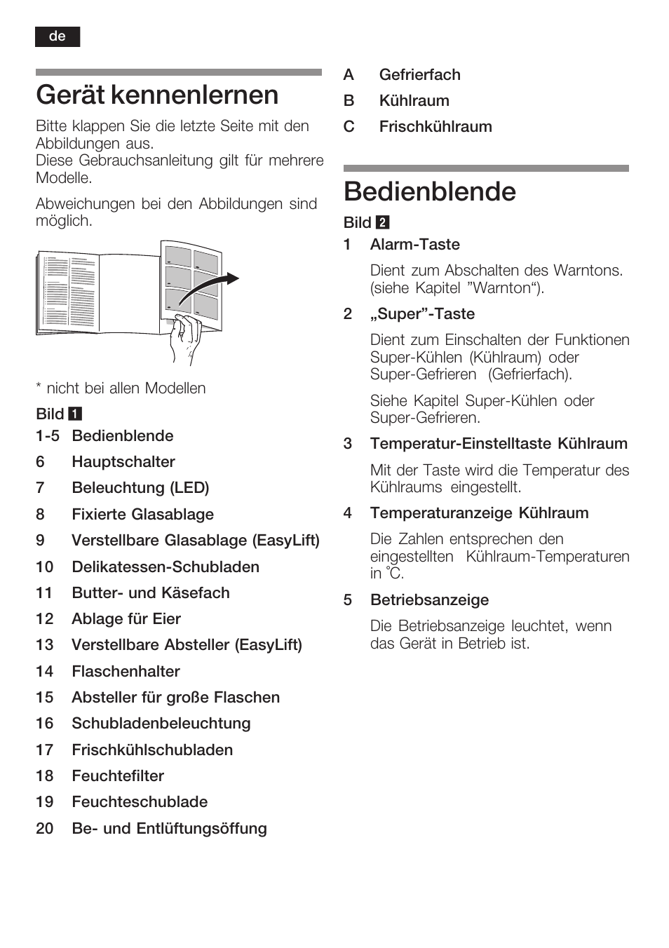 Gerät kennenlernen, Bedienblende | Siemens KI40FP60 User Manual | Page 8 / 104