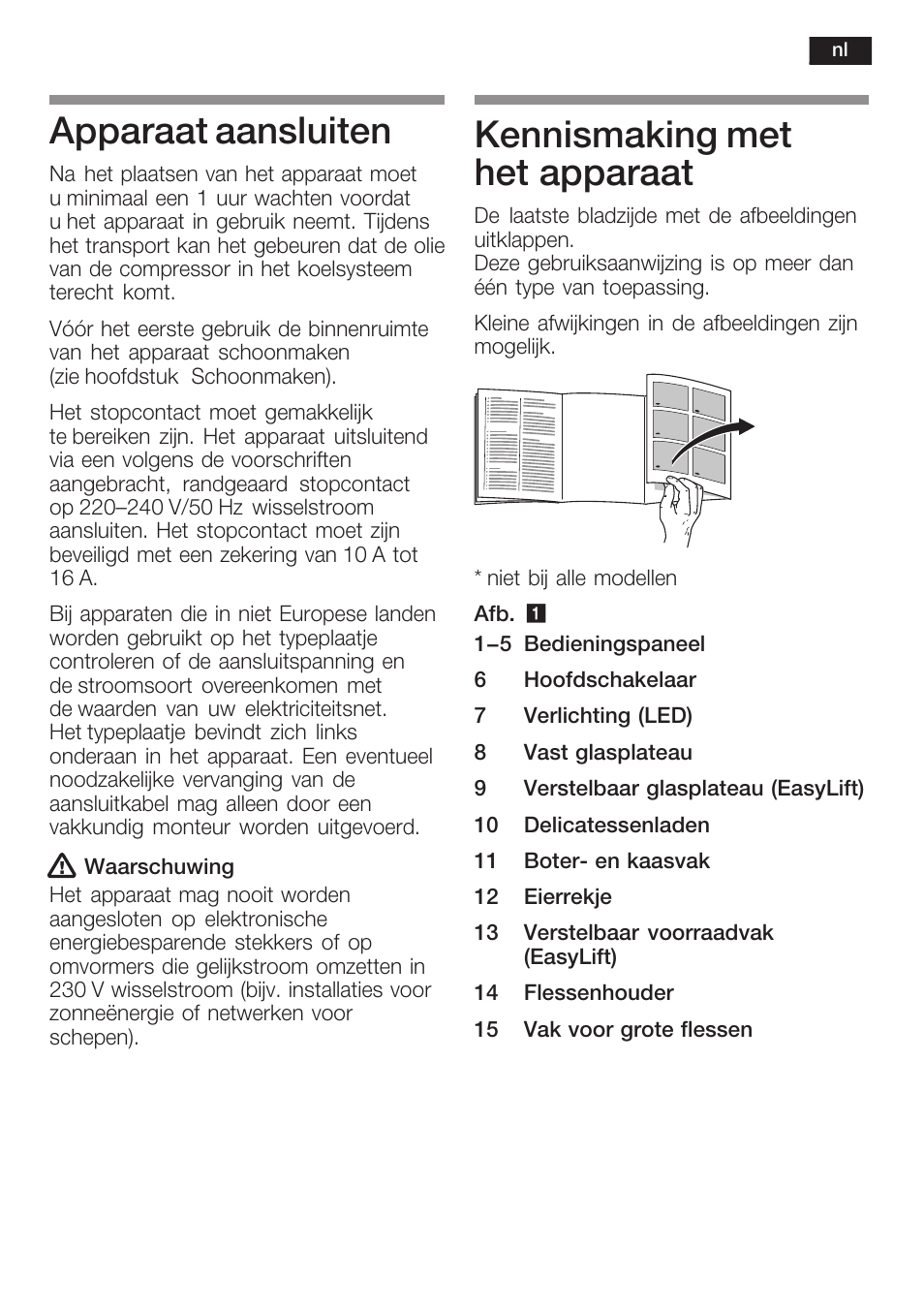 Apparaat aansluiten, Kennismaking met het apparaat | Siemens KI40FP60 User Manual | Page 83 / 104