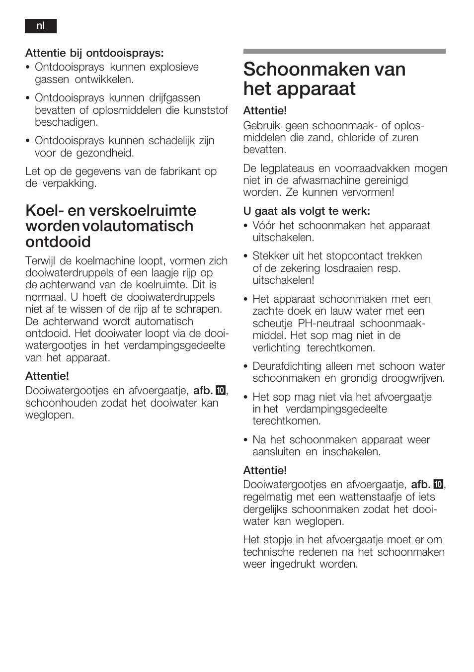 Schoonmaken van het apparaat | Siemens KI40FP60 User Manual | Page 94 / 104