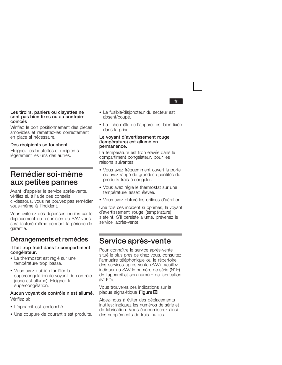 Remédier soićmême aux petites pannes, Service aprèsćvente, Dérangements et remèdes | Siemens GU15DA55 User Manual | Page 37 / 65