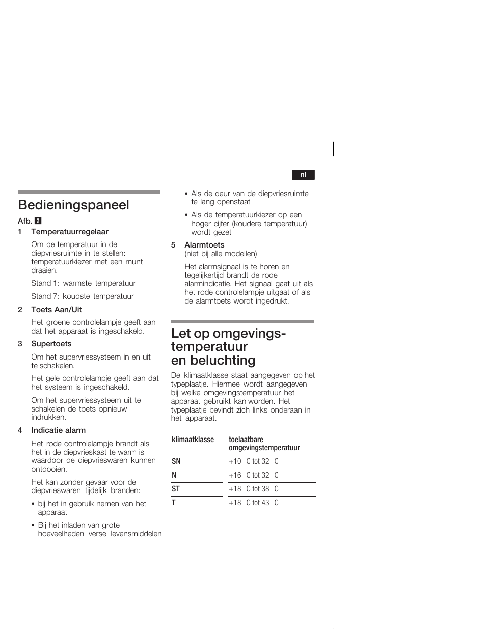 Bedieningspaneel, Let op omgevingsć temperatuur en beluchting | Siemens GU15DA55 User Manual | Page 53 / 65