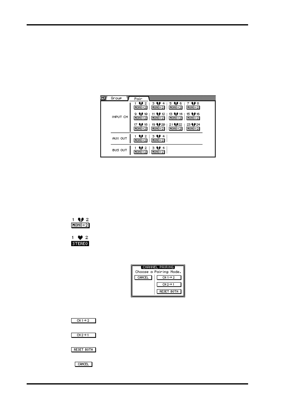 Stereo pairs, Configuring stereo pairs | ALESIS 03D User Manual | Page 124 / 302