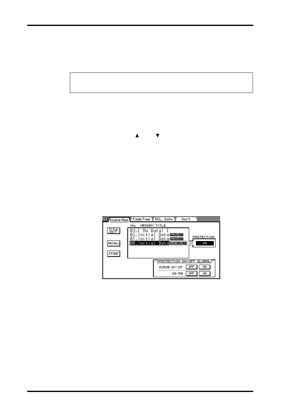 Recalling mix scenes, Using the scene mem. page | ALESIS 03D User Manual | Page 178 / 302