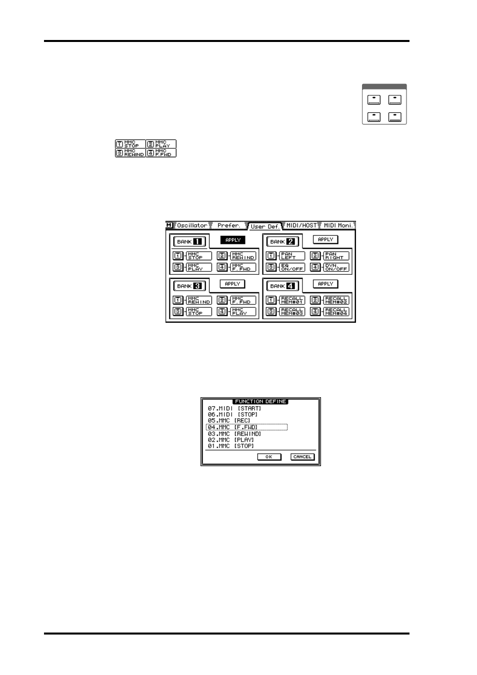 User define buttons | ALESIS 03D User Manual | Page 218 / 302