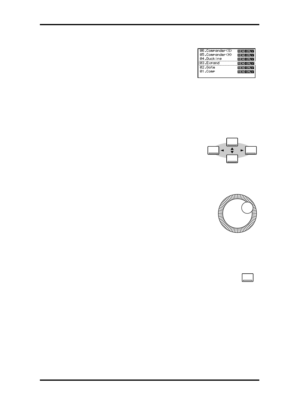 Cursor buttons, Parameter wheel, Enter button | Cursor buttons parameter wheel enter button, Parameter boxes | ALESIS 03D User Manual | Page 39 / 302