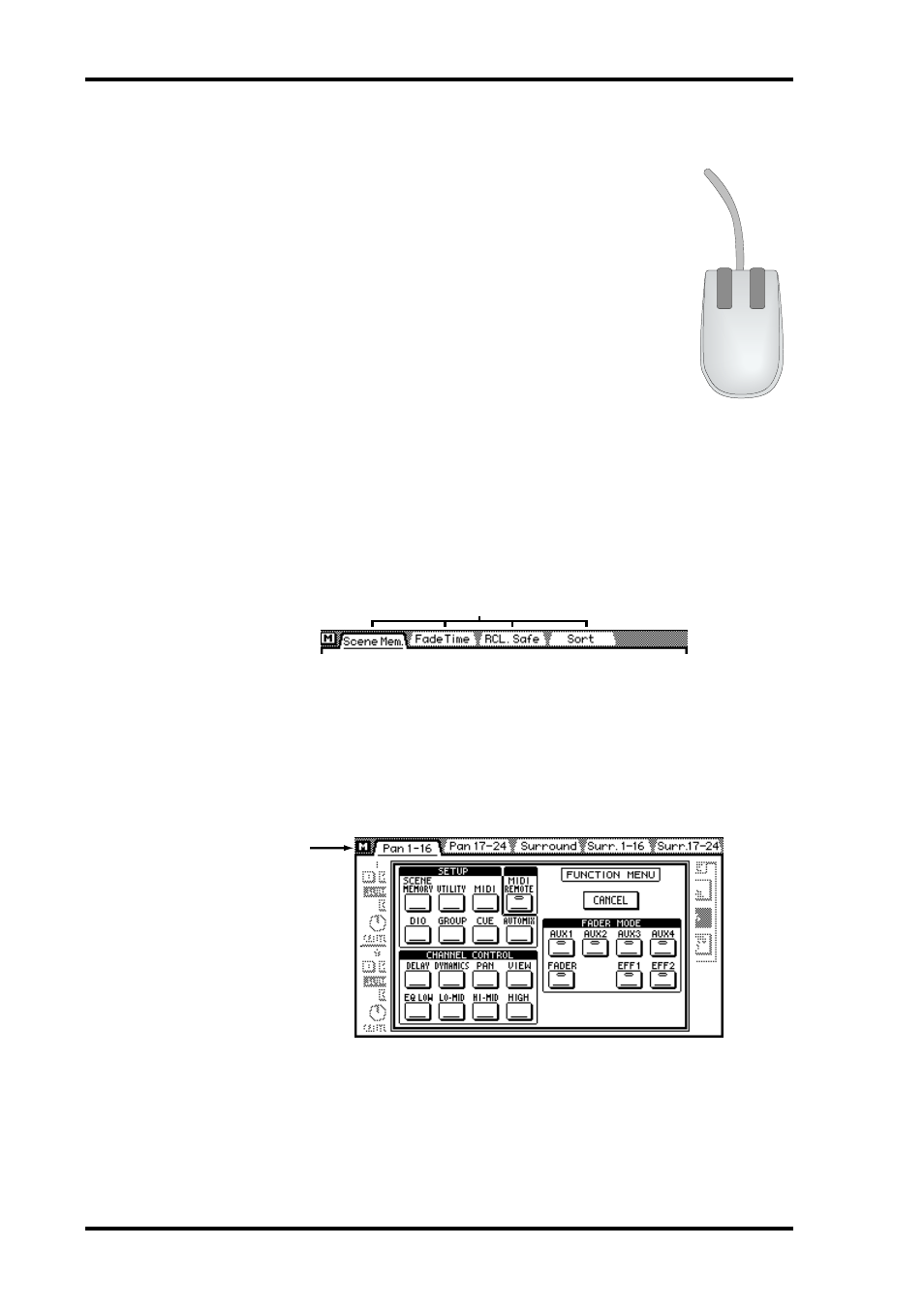 Mouse, Function menu | ALESIS 03D User Manual | Page 40 / 302