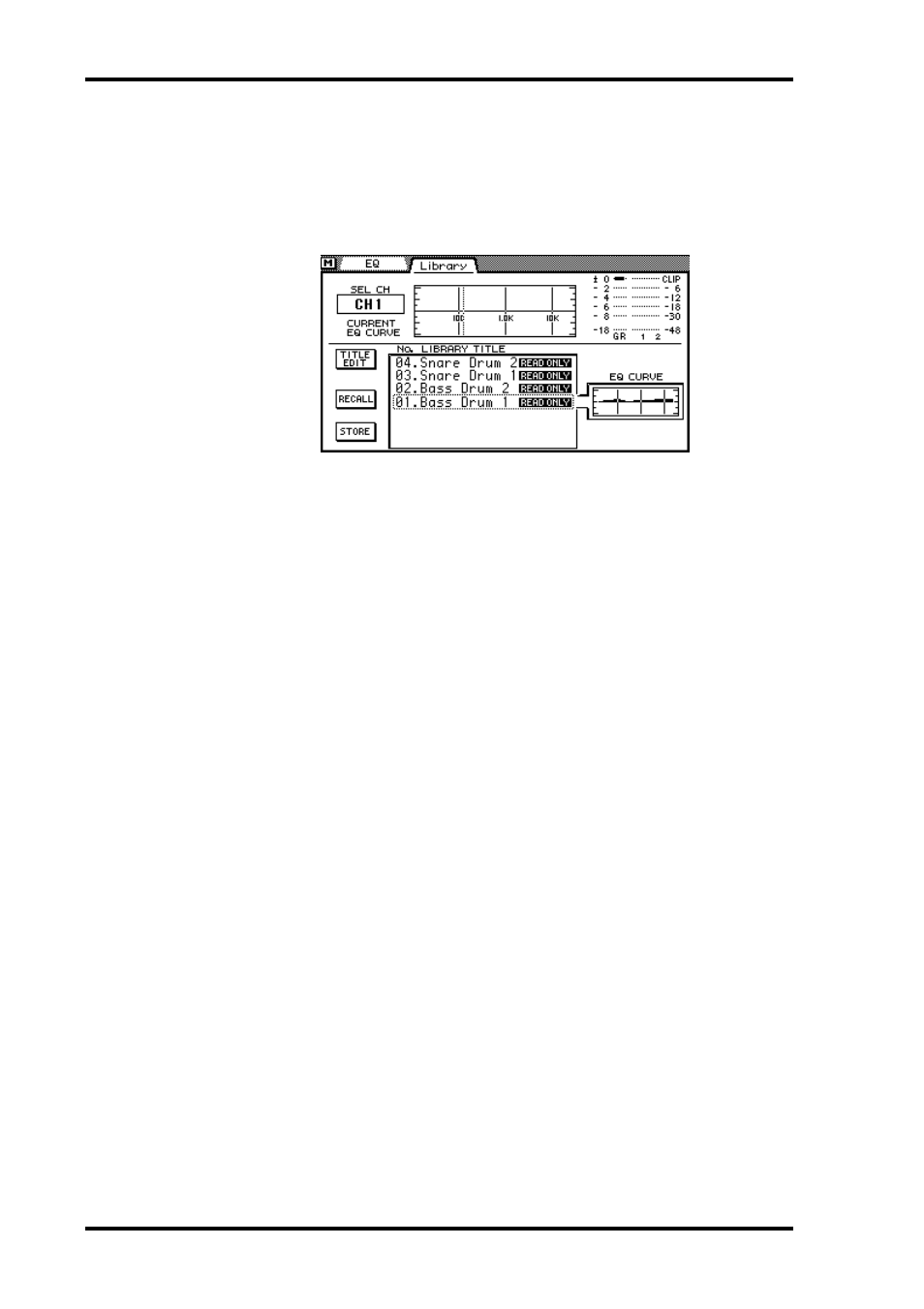 Recalling eq programs | ALESIS 03D User Manual | Page 60 / 302