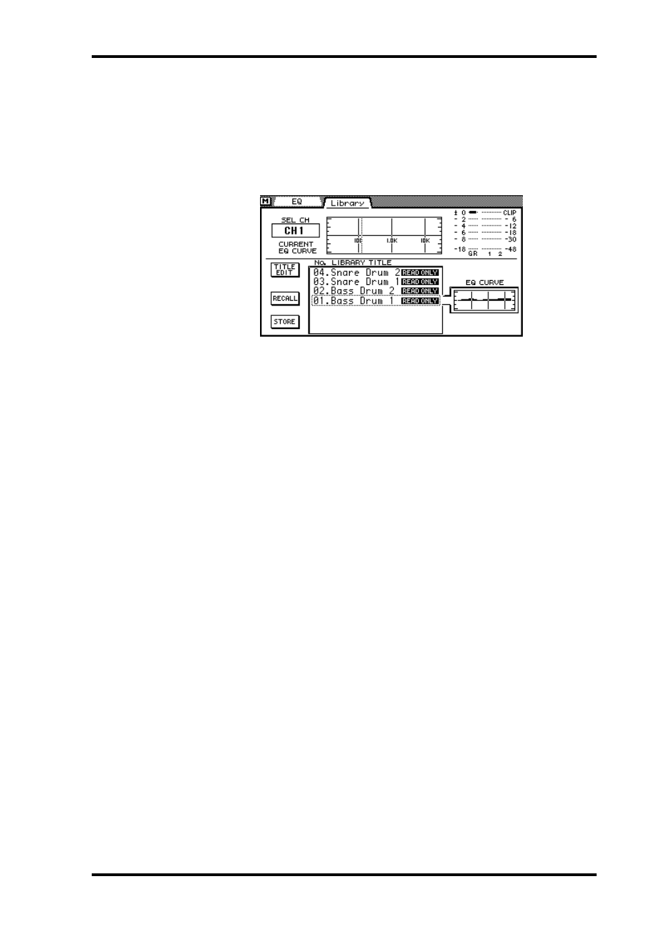 Editing eq program titles | ALESIS 03D User Manual | Page 61 / 302