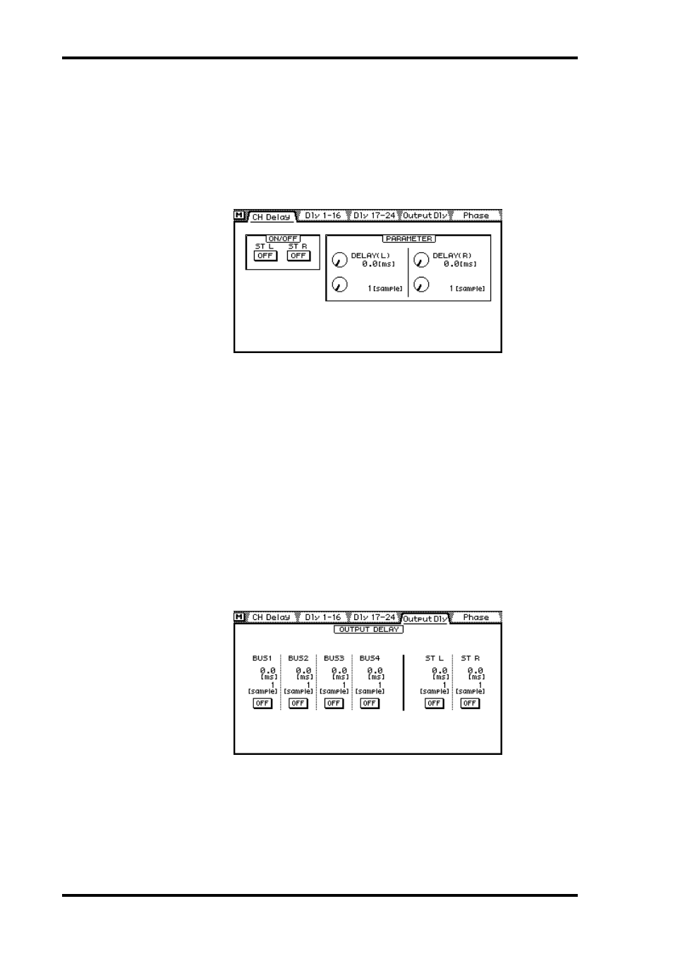 Stereo output delay, Viewing stereo output delay settings | ALESIS 03D User Manual | Page 96 / 302